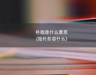 朴拙是什么意思(拙朴形容什么)