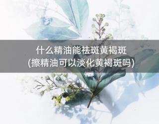 什么精油能祛斑黄褐斑(擦精油可以淡化黄褐斑吗)