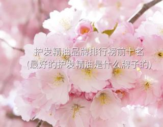 护发精油品牌排行榜前十名(最好的护发精油是什么牌子的)