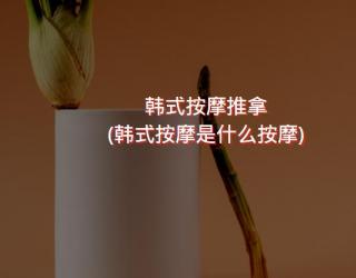 韩式按摩推拿(韩式按摩是什么按摩)